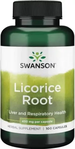 Swanson Licorice Root 450mg 100 kapszula (Édesgyökér)