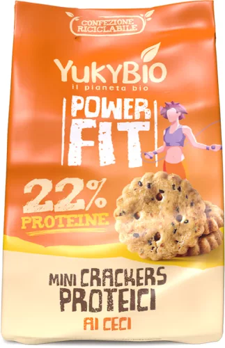 Yukybio bio powerfit mini kréker fehérjével,csicseriborsóval 150 g