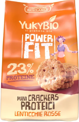 Yukybio bio powerfit mini kréker fehérjével,vörös lencsével 150 g
