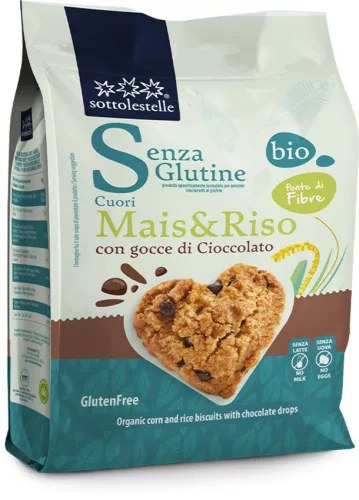 Sottolestelle bio kukorica- és rizskeksz csokoládédarabokkal 250 g
