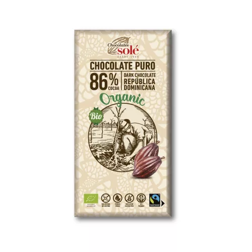 Sole bio étcsokoládé 86% 100 g