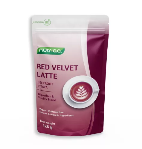 Nutriqa bio koffeinmentes vegán cékla-pitaya latte 125 g