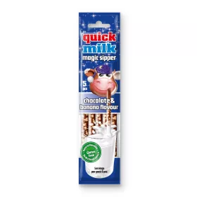   Quick Milk magic sipper cukordrazséval töltött szívószál csokoládés banán ízű 5x6g 30 g