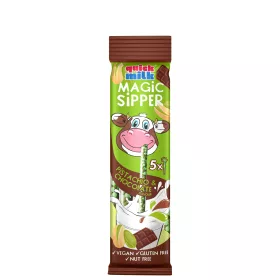   Quick Milk magic sipper cukordrazséval töltött szívószál csokoládés pisztácia ízű 5x6g 30 g