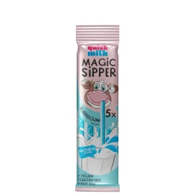   Quick Milk magic sipper cukordrazséval töltött szívószál rágógumi ízű 5x6g 30 g