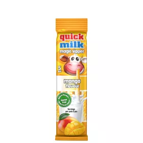   Quick Milk magic sipper cukordrazséval töltött szívószál mangó ízű 5x6g 30 g