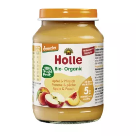 Holle bio bébiétel őszibarack-alma 190 g