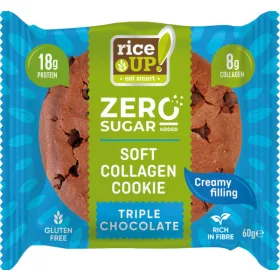   Rice Up Zero kollagén-fehérje gluténmentes tripla csoki ízű keksz 60 g