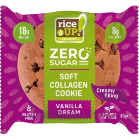   Rice Up Zero kollagén-fehérje gluténmentes vanília ízű keksz 60 g