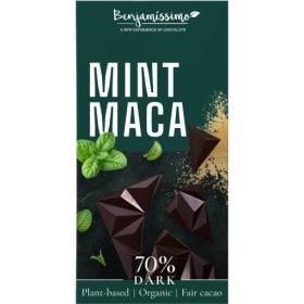   Benjamissimo BIO, vegán 70% étcsokoládé mentával és maca gyökérrel 60 g