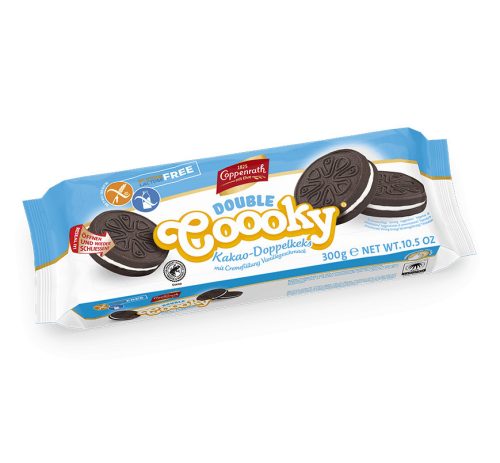 Coppenrath Double Cooky Kakaós glutén-, laktózmentes keksz vaníliás töltelékkel 300 g