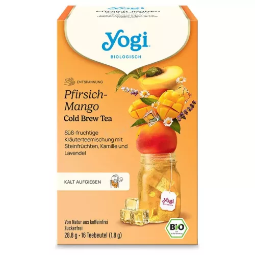 Yogi BIO Őszibarackos-mangós jeges tea 16x1,8g Pfirsich-Mango Cold Brew Tea
