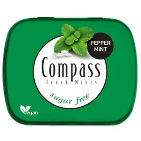   Compass Classic Borsmenta cukormentes vegán lehelletfrissítő cukorka 14g