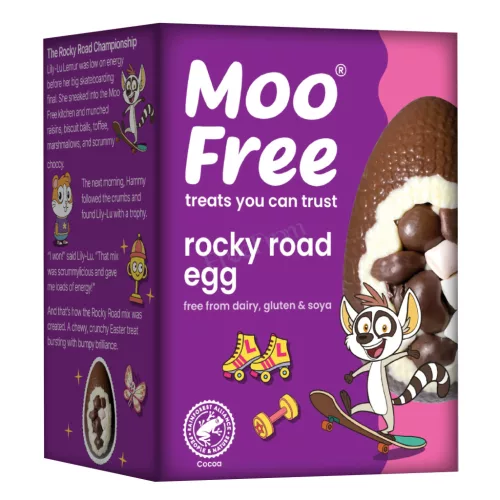 Moo Free vegán, gluténmentes húsvéti Rocky Road csokoládé tojás 85 g