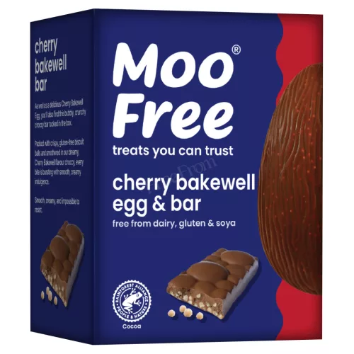 MOO FREE Vegán,Gluténmentes,Tejmentes,Szójamentes Húsvéti Cseresznyés Bakewell tojás+szelet
