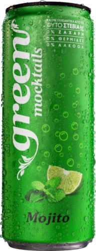 Green Moctails Mojito ízű alkoholmentes szénsavas üdítőital steviával 330 ml