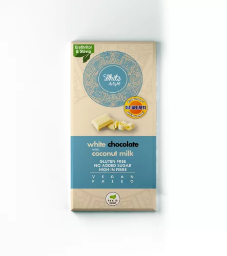 Dia-Wellness - Health Market White Delight Kókusztejes fehércsokoládé 80g