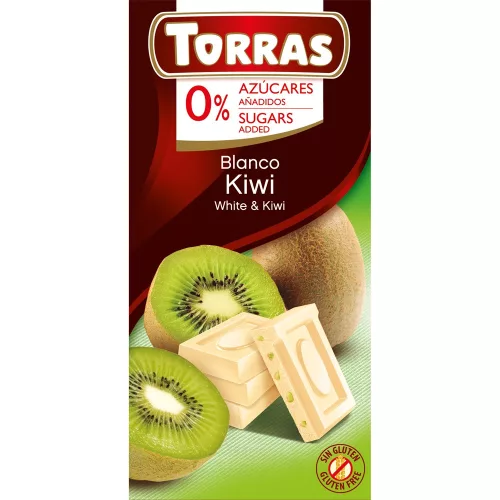 Torras gluténmentes kiwis fehércsokoládé hozzáadott cukor nélkül 75 g