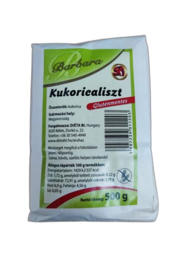 Barbara gluténmentes kukoricaliszt 500g
