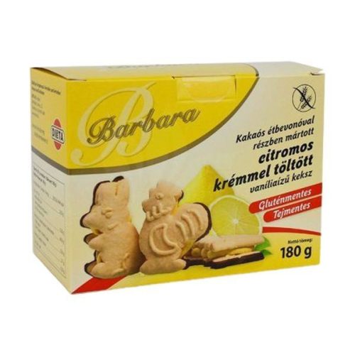 Barbara gluténmentes citromos krémmel töltött vaníliás keksz 150 g