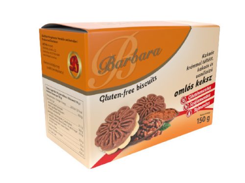 Barbara gluténmentes kakaós krémmel töltött keksz 150 g