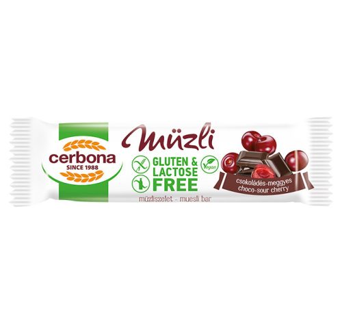Cerbona Big glutén-és laktózmentes csokoládés-meggyes müzliszelet 35 g