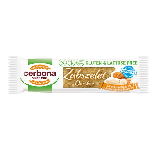 Cerbona vegán, gluténmentes karamell-mandula zabszelet édesítőszerrel 40 g