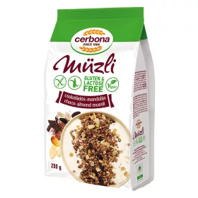   Cerbona vegán, gluténmentes csokoládés-mandulás müzli 200 g