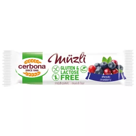   Cerbona Big glutén-és laktózmentes áfonyás-vörösáfonyás müzliszelet 35 g