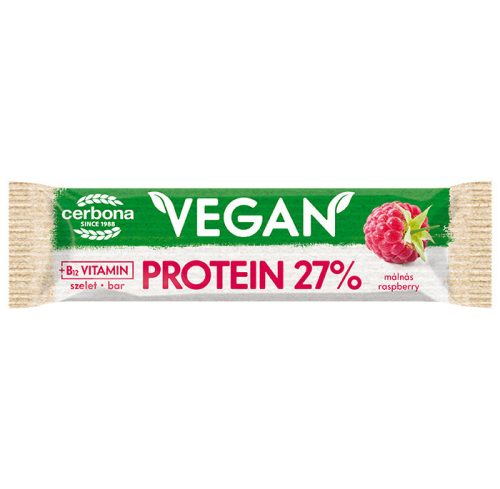Cerbona vegán, gluténmentes magas fehérjetartalmú málna ízű szelet édesítőszerrel 40 g