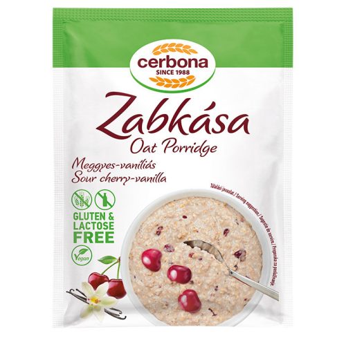 Cerbona gluténmentes meggyes-vaníliás ízű zabkása 50 g