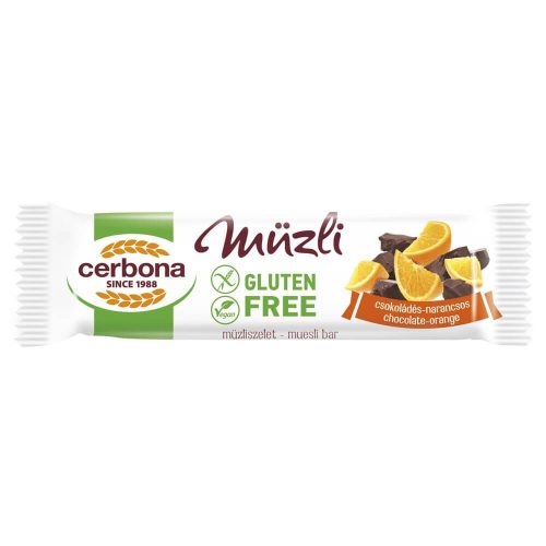 Cerbona BIG glutén-és laktózmentes csokoládés-narancsos müzliszelet 35 g