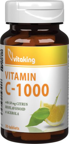 Vitaking C-1000 vitamin bioflavonoidokkal, acerolával és csipkebogyóval  30 tabletta 