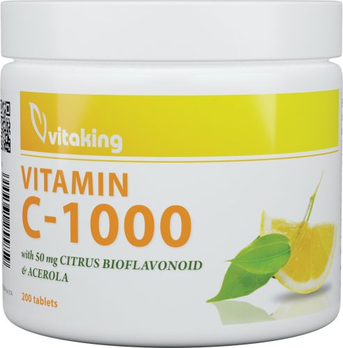 Vitaking C-1000 vitamin bioflavonoidokkal, acerolával és csipkebogyóval 200 tabletta 