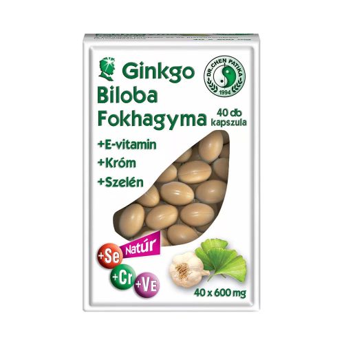 Dr. Chen Ginkgo Biloba és fokhagyma kapszula krómmal és szelénnel 40 db