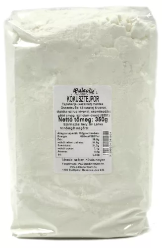 Paleolit Kókusztejpor kazeinmentes 350g Vegán, 54-55% zsírtartalommal