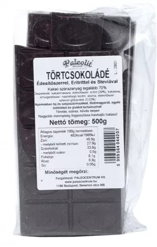 Paleolit Étcsokoládé eritrittel 500g lédig