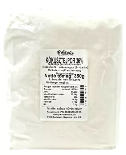 Paleolit Kókusztejpor 350g Vegán, 36%-os zsírtartalommal, kazeinmentes