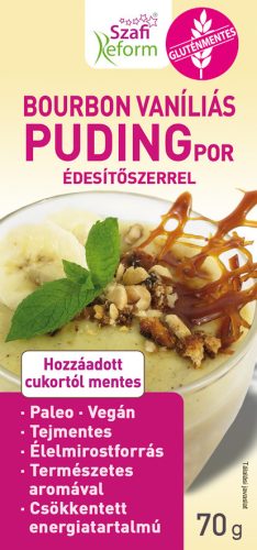 Szafi Reform Bourbon vaníliás pudingpor édesítőszerrel 70 g