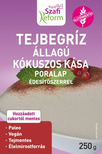 Szafi Reform tejbegríz állagú kókuszos kása poralap édesítőszerrel 250 g