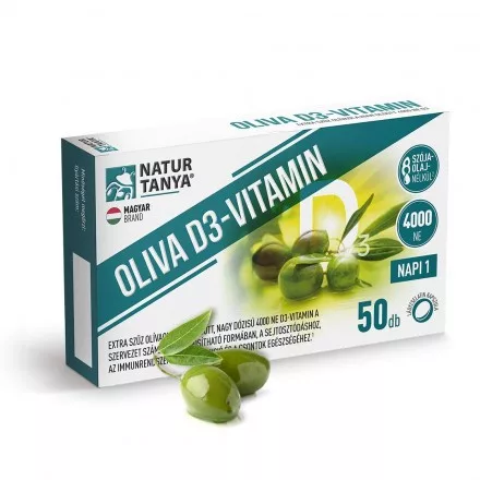 Natur Tanya® OLIVA D3-vitamin 50db lágyzselatin kapszula 4000 NE Quali®-D