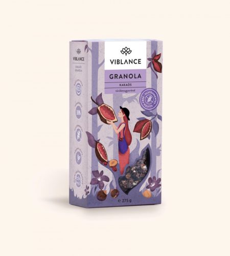Viblance vegán, gluténmentes Kakaós granola 275g