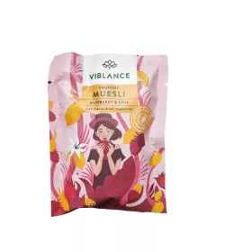   Viblance vegán, gluténmentes Málna&chia ropogós müzli 60 g