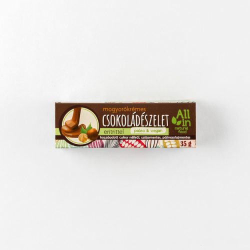 ALL IN Mogyorókrémes csokoládészelet eritrittel 35 g