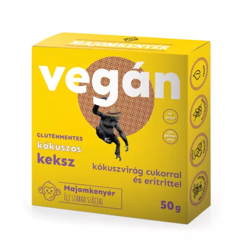 Majomkenyér vegán, gluténmentes kókuszos keksz 50 g