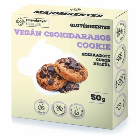   Majomkenyér vegán, gluténmentes csokidarabos cookie édesítőszerekkel 50 g