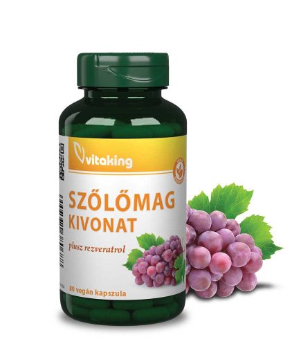 Vitaking Szőlőmag kivonat + rezveratrol 80 vegán kapszula