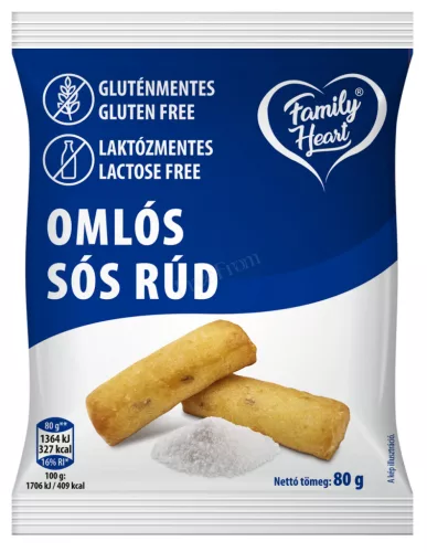 Family Heart glutén-és laktózmentes Omlós sós rúd 80 g