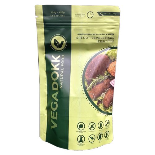 Vegadokk spenót-leveles kel ízű hamburgerpogácsa-fasírt alappor 250 g