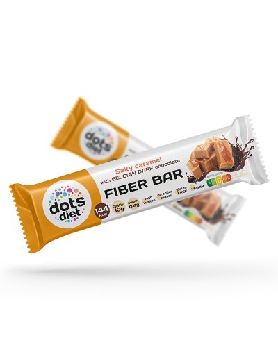DotsDiet Diétás sós karamella ízű rostszelet belga étcsokoládéba mártva 40 g